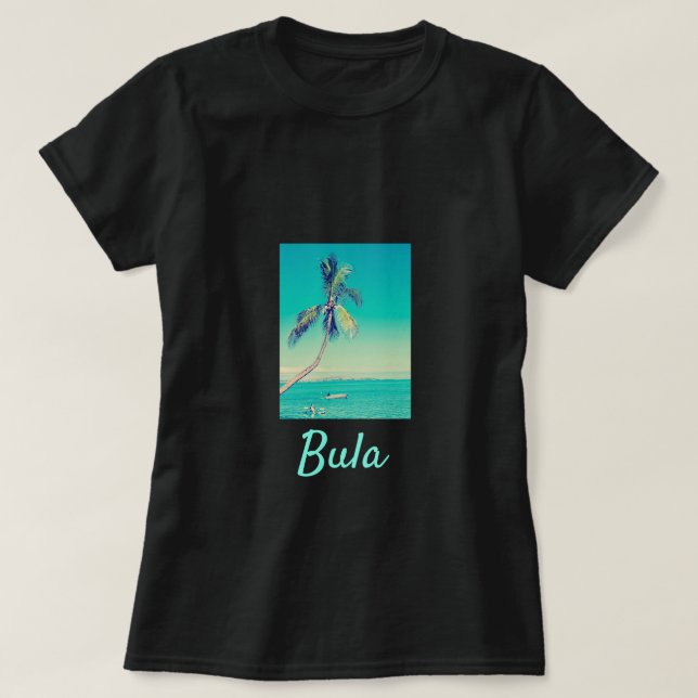 Fidschi-Inseln Bula Kokospalmen T-Shirt (Design vorne)