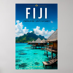 🏝️ Fidschi Inselparadies Luxus Reise Dekor 🌊 Poster