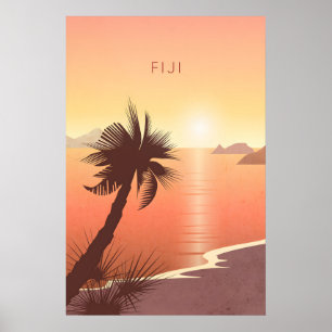 Fidschi Minimal Reiseplakat Poster