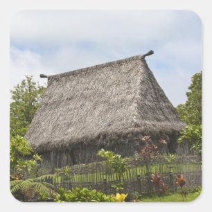 Fidschi, Viti Levu Island. Polynesische Kultur Quadratischer Aufkleber