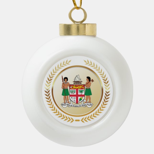 Fidschi-Wappen Keramik Kugel-Ornament (Vorderseite)