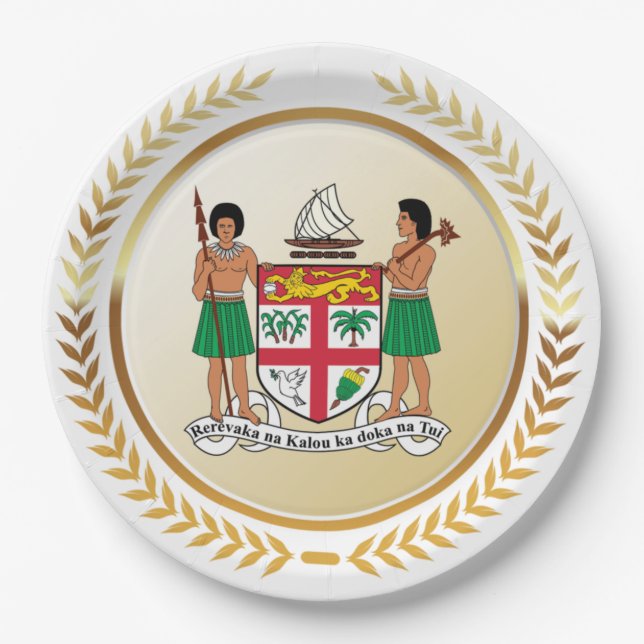 Fidschi-Wappen Pappteller (Vorderseite)