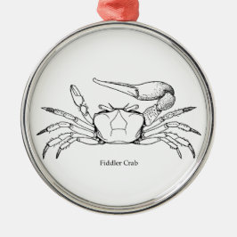 Fiedler-Krabben-Illustration (Linie Kunst) Silbernes Ornament