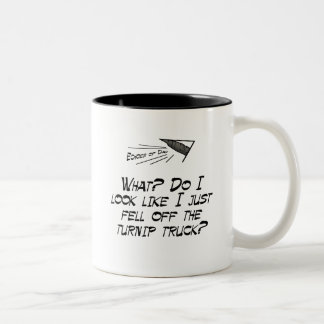 Fiel weg vom Rübe-LKW? Zweifarbige Tasse