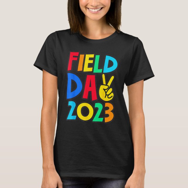 Field Day 2023 Peace Sign School Trip Teacher Stud T-Shirt (Vorderseite)