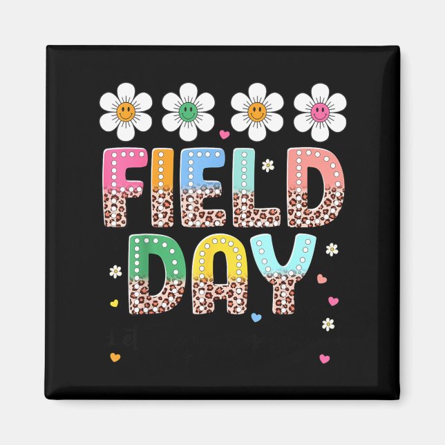 Field Day Lass Das Spiel Beginnen Leopard Floral D Magnet (Vorne)