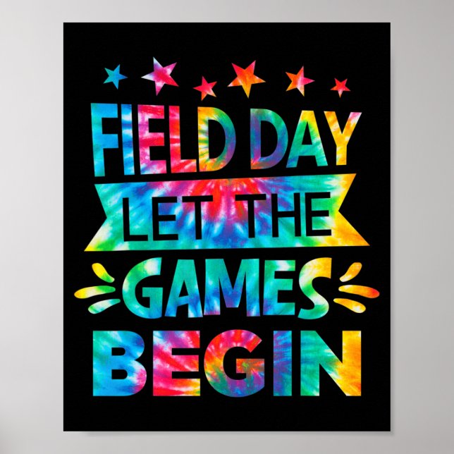 Field Day Lass The Games Begin Gefärbte Krawatte S Poster (Vorne)