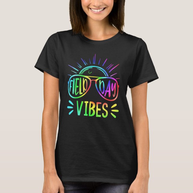 FIELD DAY VIBES 2023 Lehrer Kinder Groovy Gefärbte T-Shirt (Vorderseite)