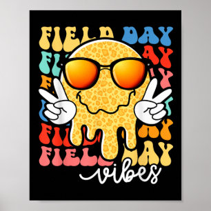 Field Day Vibes Smile Face Lehrer Kinder Happy Fie Poster