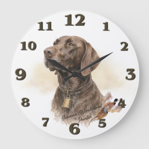 Field & Feather – Deutsch Kurzhaar mit Große Wanduhr