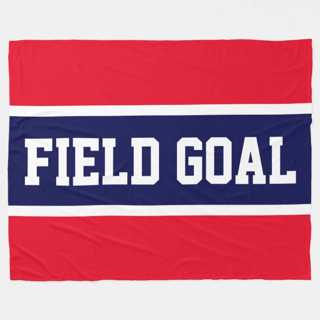 FIELD GOAL Bright Red White Navy Blue Streifen Fleecedecke (Vorderseite (Horizontal))