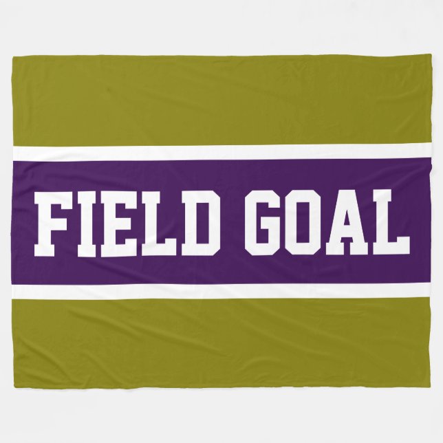 FIELD GOAL Sporty Deep Purple Weiß Olive Streifen Fleecedecke (Vorderseite (Horizontal))