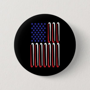 Field Hockey Amerikanische Flagge Field Hockey Spi Button