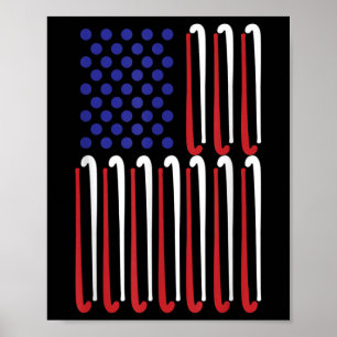 Field Hockey Amerikanische Flagge Field Hockey Spi Poster