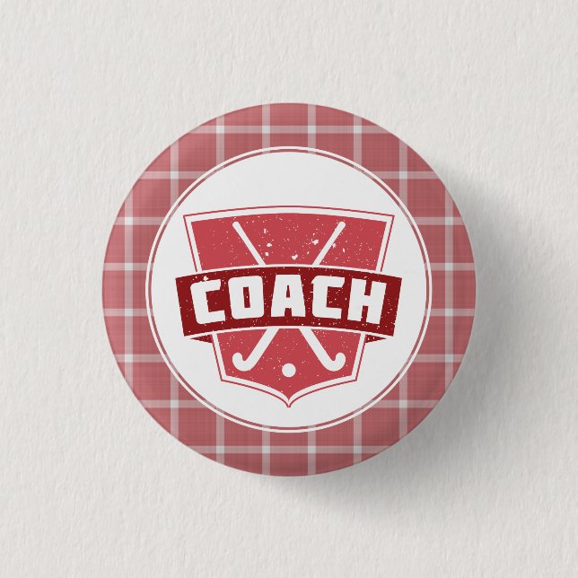Field Hockey Coach Button Abzeichen (Vorderseite)