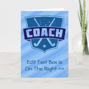 Field Hockey Coach Danke Karten