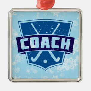 Field Hockey Coach Weihnachtsdekoration Silbernes Ornament