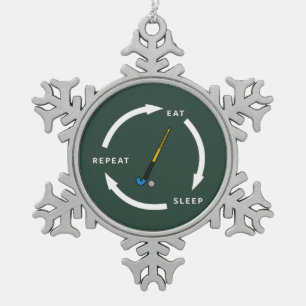 Field Hockey Eat Sleep Wiederholung Sportfan Spric Schneeflocken Zinn-Ornament