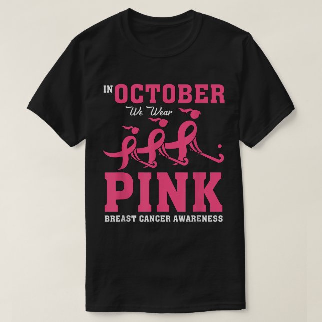 Field Hockey for Girls Breast Cancer Awareness But T-Shirt (Design vorne)