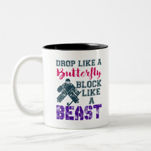 Field Hockey Goalie Block wie eine Bestie Zweifarbige Tasse