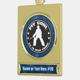 Field Hockey Goalie Personalisiert Holiday Ornamen Banner-Ornament Gold