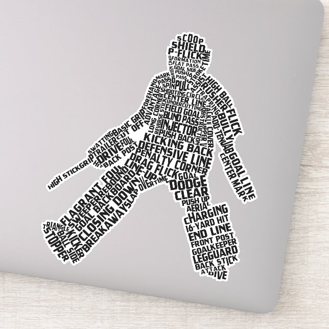 Field Hockey Goalie Word Art Aufkleber (Detail)