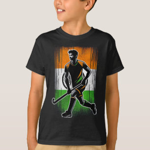Field Hockey Indien Männer Indische Flagge Feldhoc T-Shirt