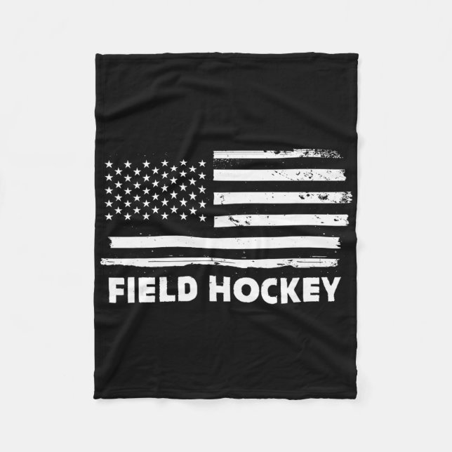 Field Hockey Life Usa Flag Patriotic Sports Design Fleecedecke (Vorderseite)