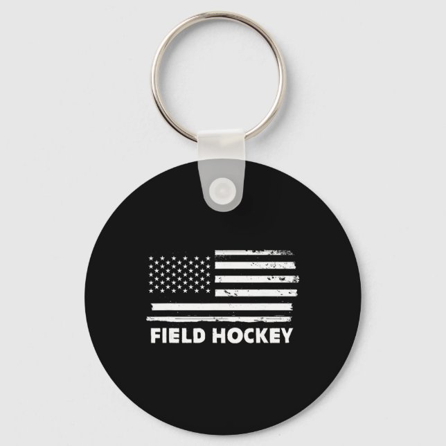 Field Hockey Life Usa Flag Patriotic Sports Design Schlüsselanhänger (Vorderseite)