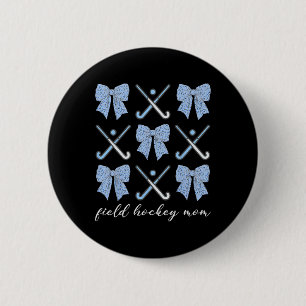 Field Hockey Mama Coquette Schleife Süße Hockey Fa Button