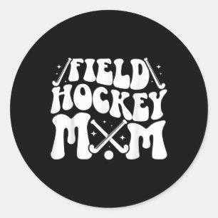 Field-Hockey-Mama Groovy-Mama eines Field-Hockey-S Runder Aufkleber