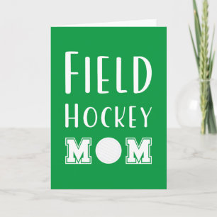 Field Hockey Mama Grün und Weiße Typografie Text Karte