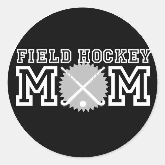 Field Hockey-Mama Runder Aufkleber (Vorderseite)