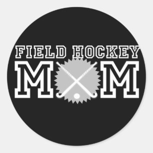 Field Hockey-Mama Runder Aufkleber