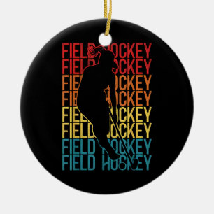 Field Hockey Retro Vintag Field Hockey Keramik Ornament