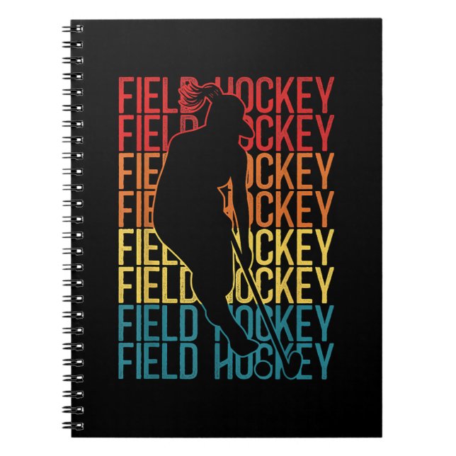 Field Hockey Retro Vintag Field Hockey Notizblock (Vorderseite)