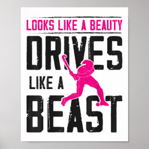 Field Hockey sieht aus wie eine Schönheit fährt wi Poster
