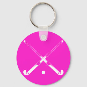 Field Hockey Silhouette Keychain Pink Schlüsselanhänger