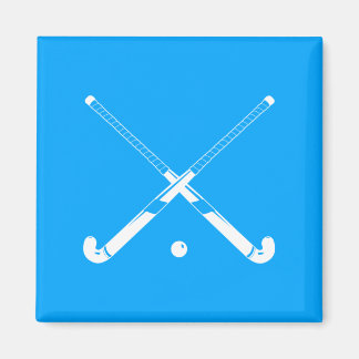 Field Hockey Silhouette Magnet Blue