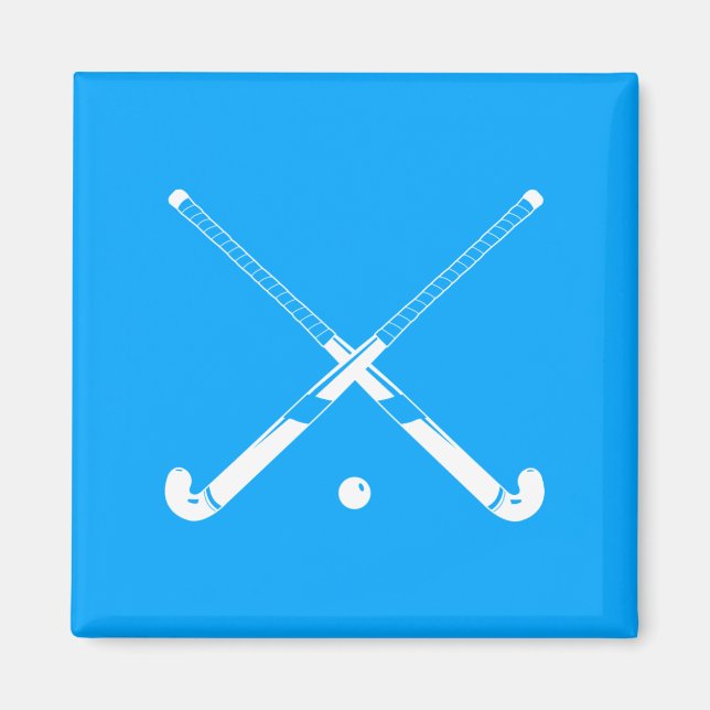 Field Hockey Silhouette Magnet Blue (Vorne)