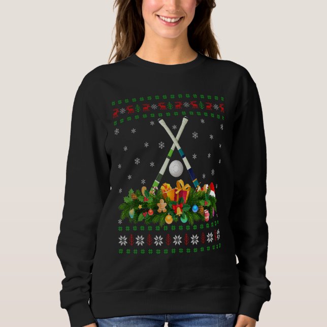 Field Hockey Sports Xmas Ugly Field Hockey Weihnac Sweatshirt (Vorderseite)