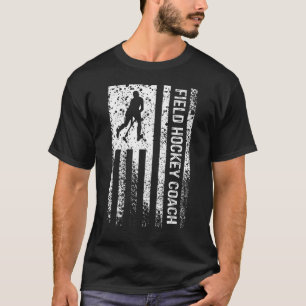 Field Hockey Trainer Amerikanische Flagge Vintage T-Shirt