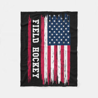 Field Hockey Usa American Flag Hockey Player Sport Fleecedecke