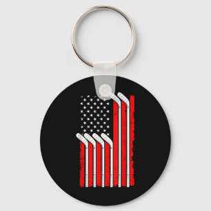 Field Hockey Usa Flag 4th Of July Sweeper Torwart Schlüsselanhänger