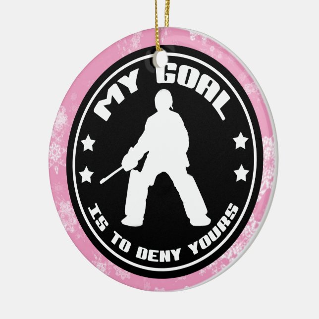 Field Hockey Weihnachtsdekoration, Hockey Goalie Keramik Ornament (Links)