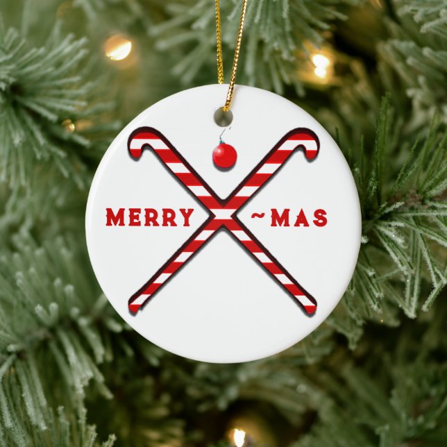 Field Hockey Weihnachtsdekoration Keramik Ornament (Baum)