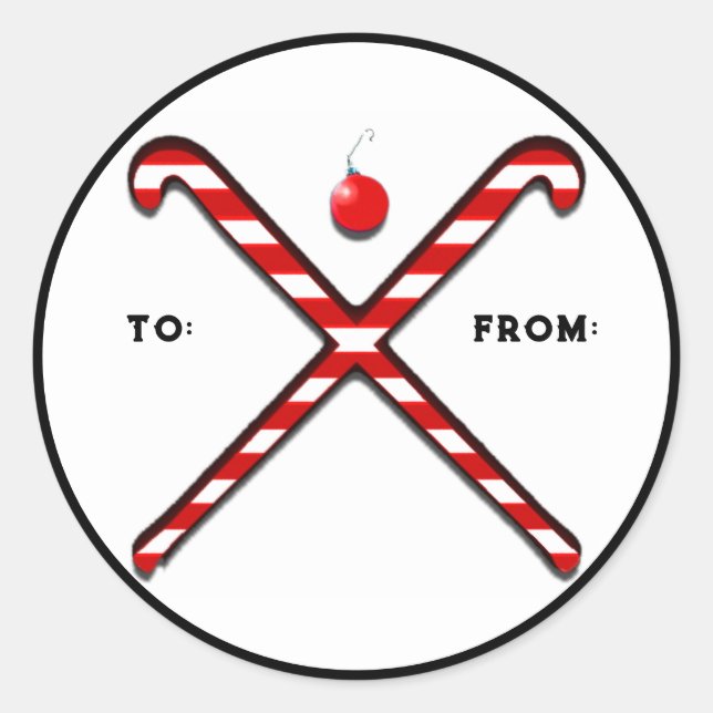 Field Hockey Weihnachtsgeschenke Tags Runder Aufkleber (Vorderseite)