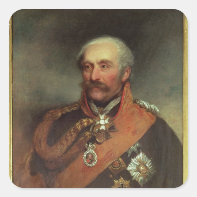 Field Marshal Prince Von Blucher c.1816 Quadratischer Aufkleber (Vorderseite)