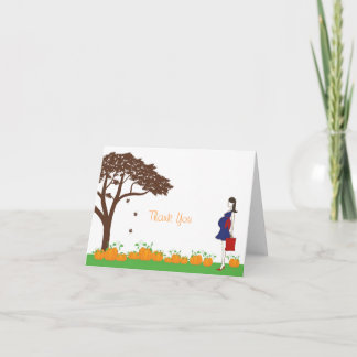 Field of pumpkins baby thank you cards dankeskarte