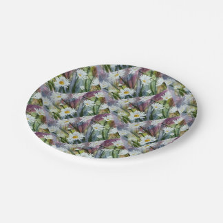 FIELD OF WHITE DAISY FLOWERS PAPER PLATE PAPPTELLER